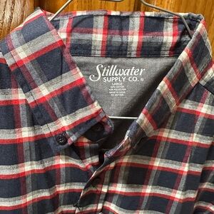 Men's Plaid Shirt - Red, White & Blue NWT Size L
